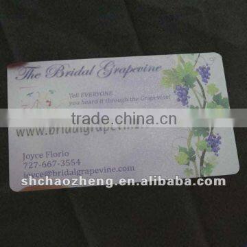 Full colour printing Semitransparent PVC business card