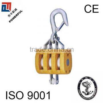 WITH HOOK REGULAR DOUBLE WOOD PULLEY BLOCK photo-3