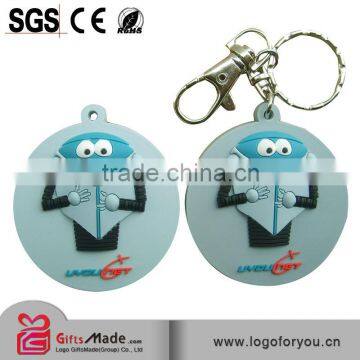 Fashional wholesale custom silicone rubber keychain /keyring