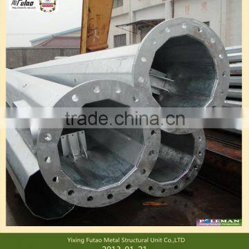 manual and electric high mast steel octagonal pole