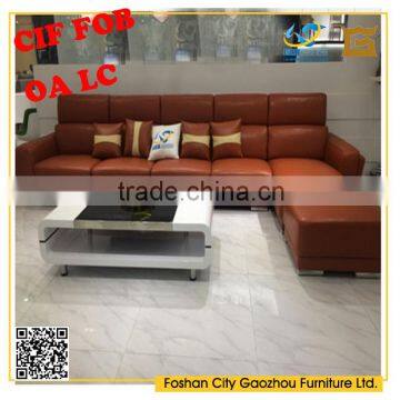 2016 hot sale modern furniture design sectional pu leateher sofa