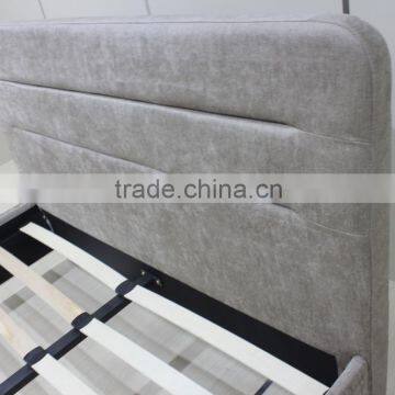 Concise Style Pulled Line Feature Fabric Double Bed photo-2