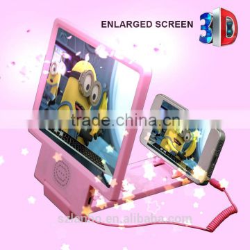 2015 New hot 3D Movie Foldable Mobile Phone Enlarge Screen Magnifier with speaker