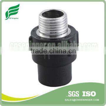 High pressure male coupling with metal irrigation pipe and fitting HDPE