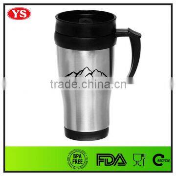 Eco-friendly Customize 14 oz insulated thermal cup stainless steel with handle