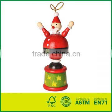 Christmas Decoration Gifts Wooden Push Up Toys