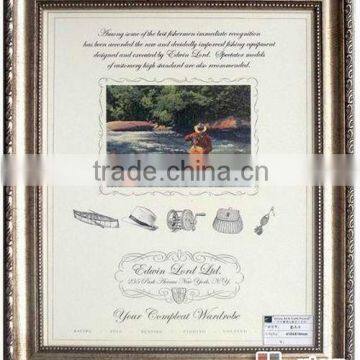 Wooden framed glass painting natural scenery printing