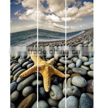 Seascape canvas painting of room divider screen