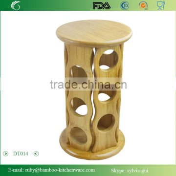 DT014/Bamboo Wooden Salt Pepper Surgar Spice Glass Bottle Jar Shaker Holder Rack