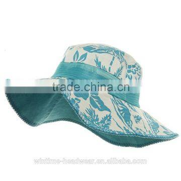 Custom Made Wide Brim Flower Bucket Hat Wholesale