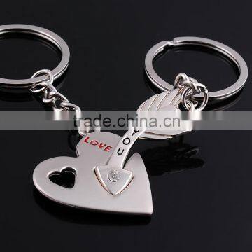 Fashion metal heart and arrow keychain