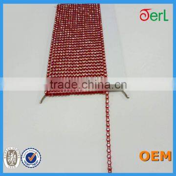 Single Row Red Base Plastic Glass Rhinestone Banding Trimming photo-6