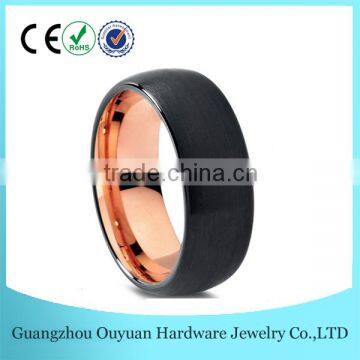 8MM Dome Tungsten Carbide Ring, 18K Rose Gold Brushed Tungsten Carbide Ring, Fashion Tungsten Jewelry Ring