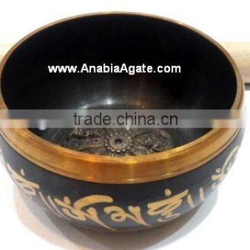 Tibetan Singing Bowls With Five Embossed Buddha - 4 Inch : From Anabia Agate Bolws