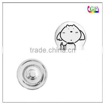 Alloy rhinestone charm puppy dog snap button for bracelets