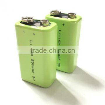 Rechargeable 550 MAh 9V Li-ion Battery Smoke Detector Battery photo-2