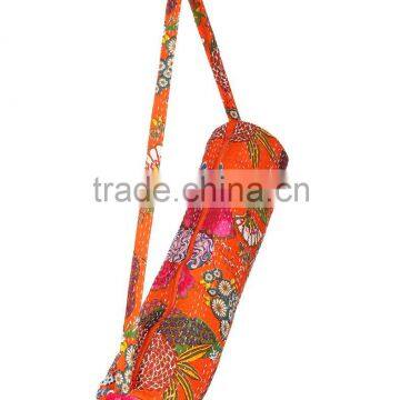 Cotton Fabric Kantha Work Screen Printed Hand Washable Yoga Mat Bag wholesale Supplier