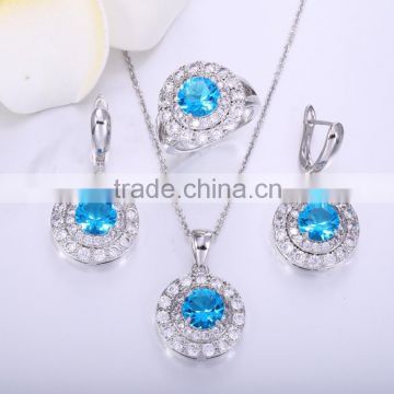 wholesale thaliand high quality fashion rhodium plated gemstone jewelry