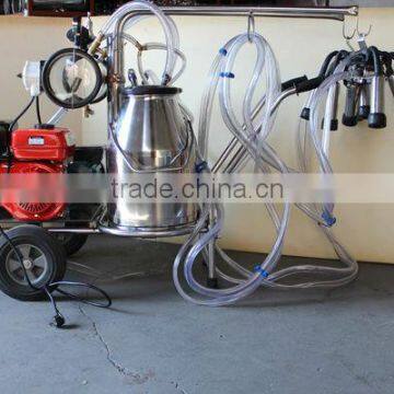 gasoline engine and electric motor milking equipment for cow