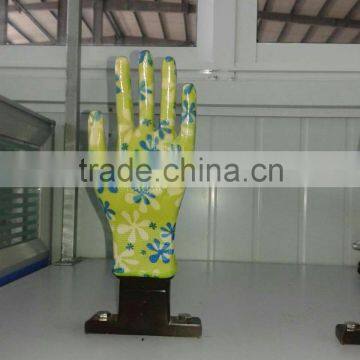 floral printed working safety gloves/gloves safety/work gloves nitrile