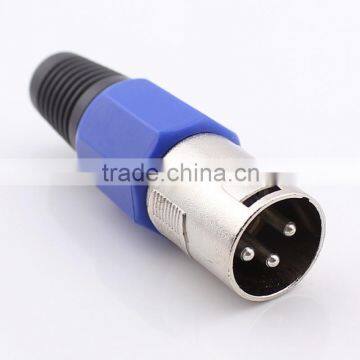 Six Corners Blue Hat 3 cores Caron Female Male Plugs For headMicrophone connector