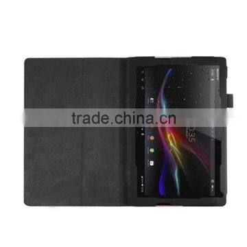 Quality Lychee Texure PU Leather Case With Flip Stand For SONY XPERIA Z4 TABLET FOR XPERIA TABLET Z4 FOLD LEATHER CASE POUCH photo-2