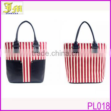 2014 The Most Popular Stripe Canvas Thailand Handbag Ladies