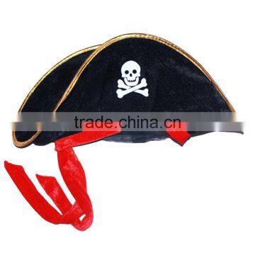 Cheap Promotional Adult Flocking Pirate Hat With Red Band photo-4