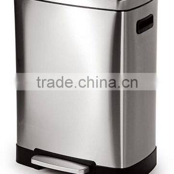 Pedal Garbage Can Stainless Steel Trash Bin Step Waste Foot Operated Home Office