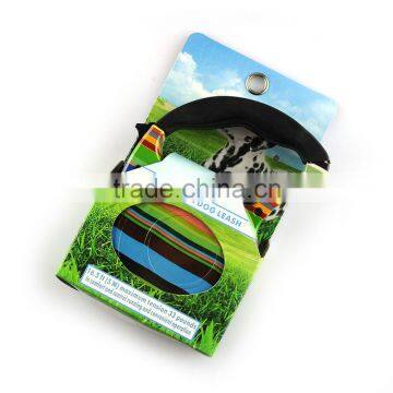 Colorful Stripes Pattern Retractable Pet Dog Leash Strap With Control Button photo-2