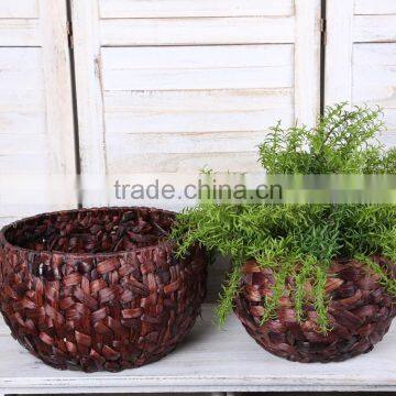 Indoor Planters Natural Water Hyacinth Woven Plant Basket Lowes Wholesale Flower Pots photo-2