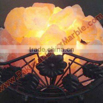 UNIQUE WROUGHT IRON SALT LAMPS WITH SALT CHUNKS photo-3
