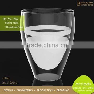 Reusable Clear Borosilicate Glass Cup Double Wall Cup photo-2