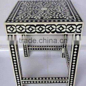 Buffalo Bone mosaic Table with floral patterns also available in other mosaics