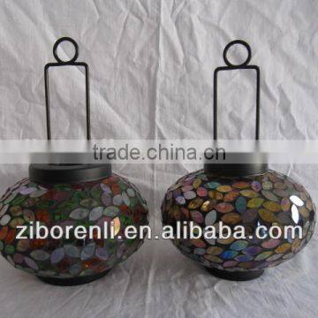 flower design hanging colored mosaic lantern