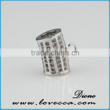 small MOQ fashion micro pave tube for bracelet