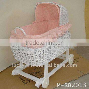 wicker sleeping bassinet with liners and stand / moses bassinet
