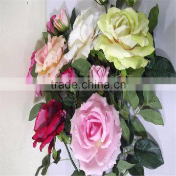 making indian rose flower artificial rose polyester artificial flower