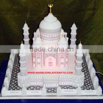 Agra Souvenir White Marble Handcrafted Taj Mahal, Taj Mahal Replica Model