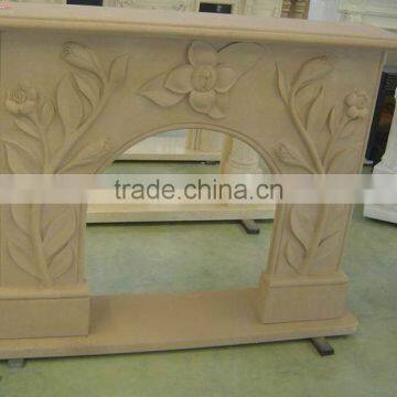 Polished&Carved Marble Fireplace Surround