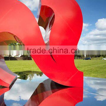 Outdoor Garden Modern Stainless Steel Two Heart Love Sculpture photo-3