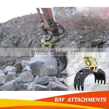 Rotating stone grapple for 5 ton excavator