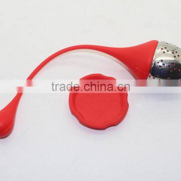 Food Grade Silicone Loose Leaf Tea Infuser,silicone Tea Filter,silicone Tea Strainer With Stainless Steel Ball