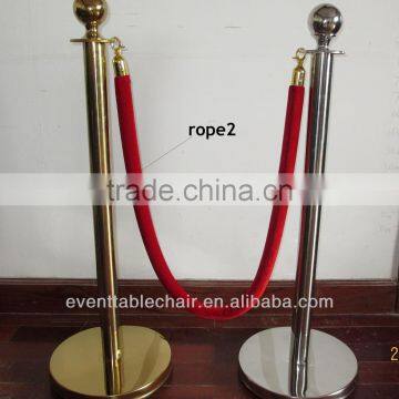 silver banquet hand railing Stanchions Chrome railing with Red ropes