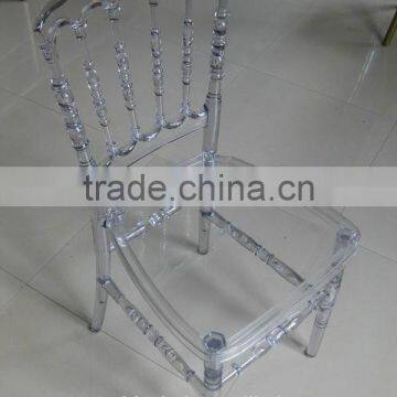 Wholesale Resin Plastic Crystal Transparent Clear Napoleon Chair With Soft Cushion photo-2