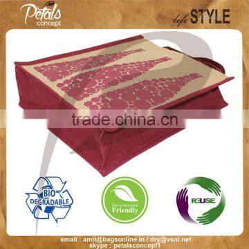 PP Laminated Three Bottle Jute Wine Bag photo-3