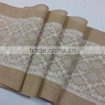 Burlap and Lace Table Runner Hessian Table Runner for Rustic Wedding Decoration