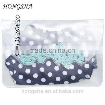 Girls Blue & White Spotty Swimsuit With Ruffles One Piece Swimsuit For Girls HSb7073 photo-3