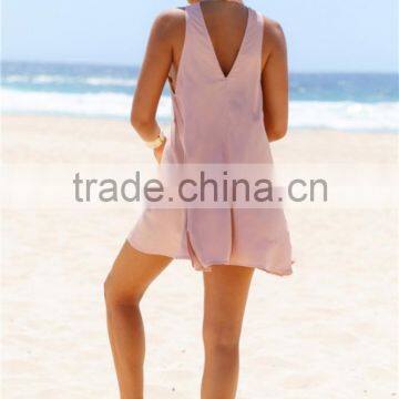 Guangzhou Women Clothes Sleeveless Choker Neck Summer Beach Dress photo-5