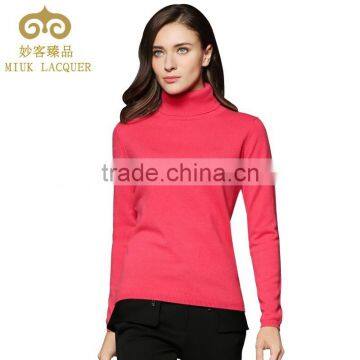 LADIES TURTLE NECK 100%CASHMERE BASIC PULLOVER